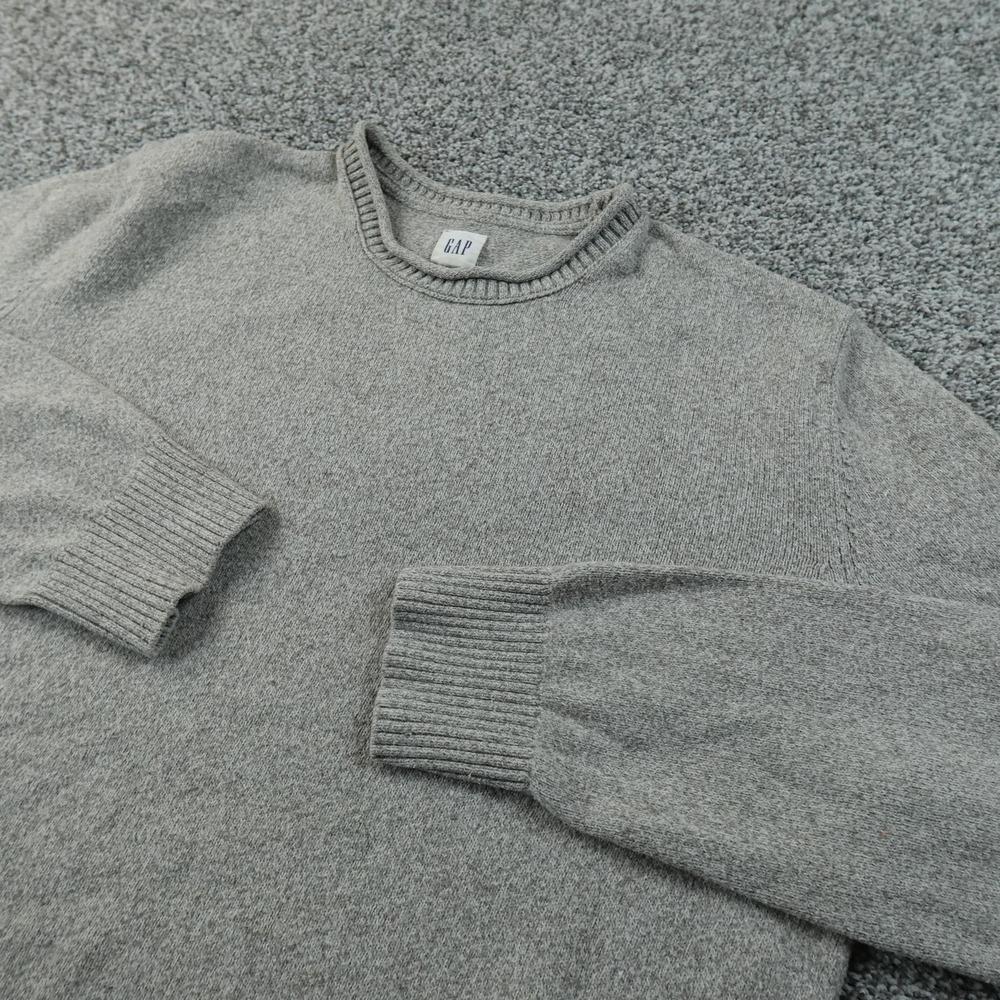 Gap Sweater Mens L Beige Wool Blend Knit Roll Neck Crewneck Pullover Casual Cozy